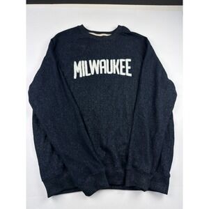 Artisans Milwaukee Sweatshirt Mens XL Navy Blue Marl Crewneck Fleece Pullover